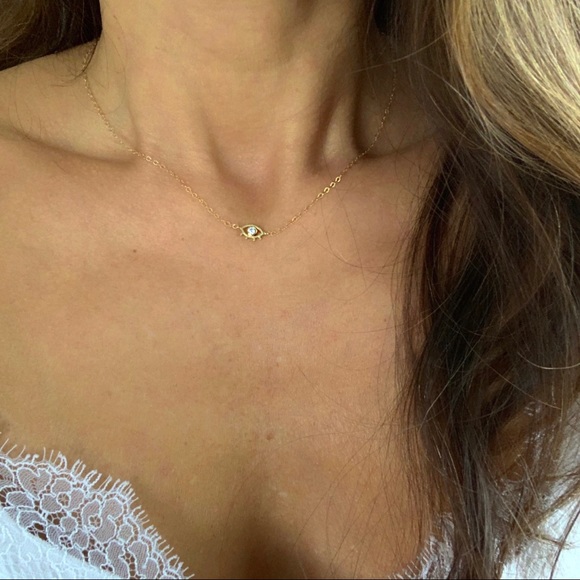 Evil Eye Cz Necklace - Picture 4 of 6